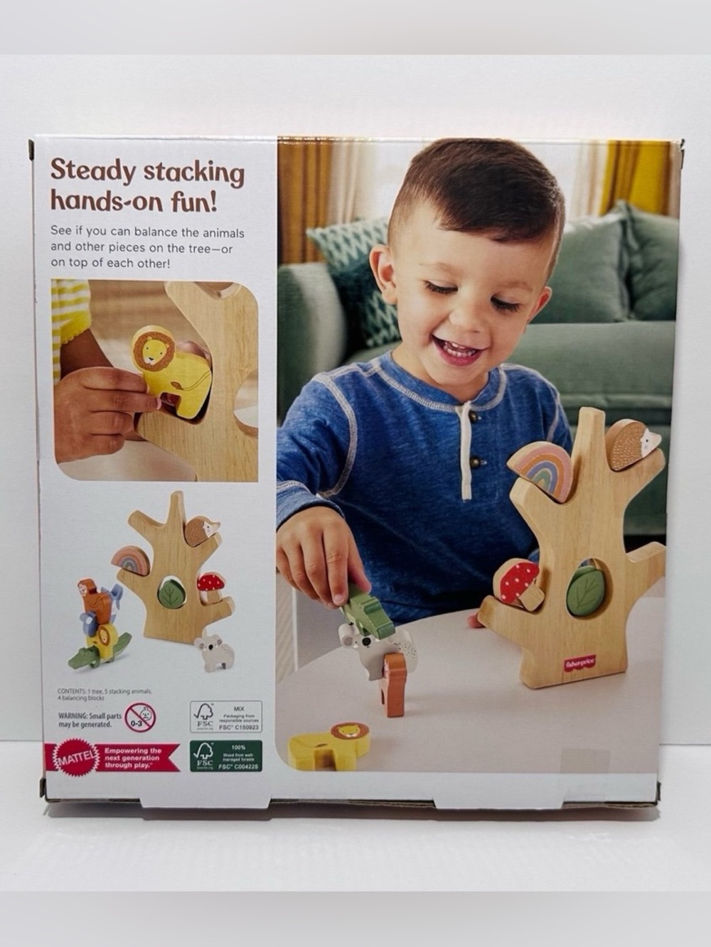 🆕 Fisher Price Wooden Balance Tree Stacking Activity Toy Development Play 10 PCS - Picture 7 of 8